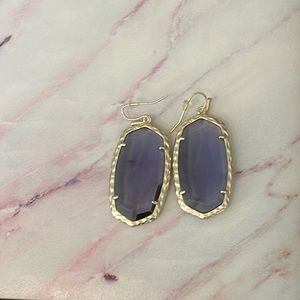 Kendra Scott earrings- purple glass and gold